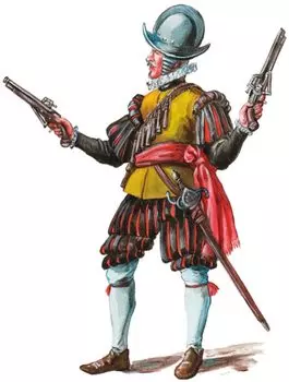 Фигурка Марса, середина XVI века, немецкий наемник, середина XVI века, 14 поз, 42 фигурки, в комплект входят 6 лошадей, пластиковая модель ORM72131 1/72