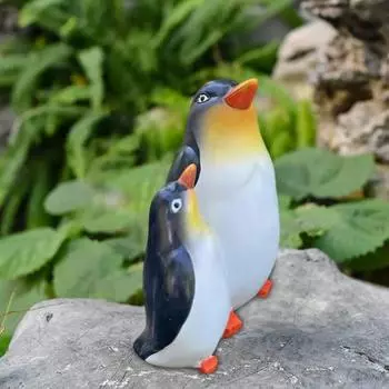 Фигурка матери и детеныша пингвина, два пингвина, статуэтка из смолы, скульптура животного, украшение для дома, сада, рабочего стола, орнамент Penguin
