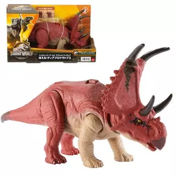 Фигурка Mattel Jurassic World Рев! Диаблоцератопс [Общая длина: приблизительно. 28 см] [Возраст от 4 лет] HLP16