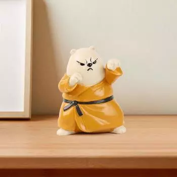 Фигурка медведя кунг-фу, статуэтка медведя из смолы, скульптура для дома, офиса, жизни C чёрный