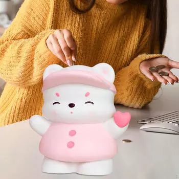 Фигурка медведя, статуя, милая копилка, канистра, бутылка для хранения, коллекционная нежная копилка, экономия