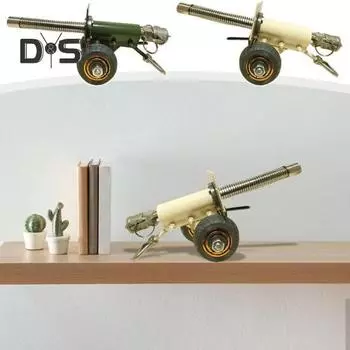 Фигурка мини-пушки, реалистичная миниатюрная артиллерийская установка, модель статуи из сплава, коллекция скульптур, игрушка для домашнего офиса, украшение для рабочего стола, орнамент зелёный