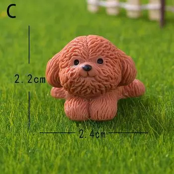 Фигурка миниатюрная милая коричневая плюшевая собачка микропейзаж украшения для домашнего декора кавайное животное настольное украшение