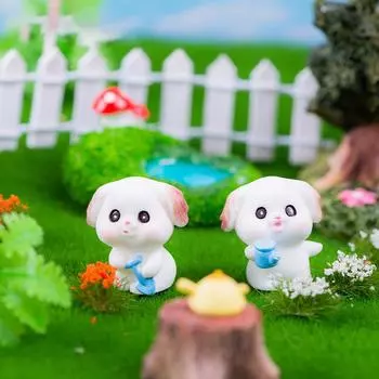 Фигурка миниатюрного милого щенка из смолы украшения для домашнего стола украшения поделки подарки