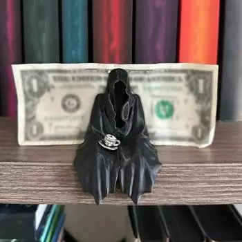 Фигурка Мрачного Жнеца, готический черный халат, статуя смерти из смолы, скульптура, домашний офис, настольная книжная полка, украшение, орнамент, подарок на Хэллоуин S