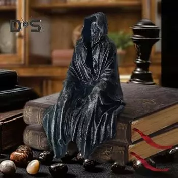 Фигурка Мрачного Жнеца, готический черный халат, статуя смерти из смолы, скульптура, домашний офис, настольная книжная полка, украшение, орнамент, подарок на Хэллоуин S