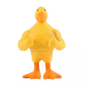 Фигурка мышечной утки, магнитный держатель для ключей, статуя утки, скульптура из смолы, модель животного, игрушка, украшение для домашнего офиса и рабочего стола, орнамент жёлтый