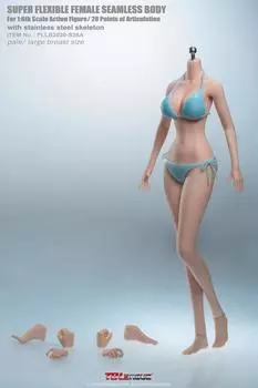 Фигурка OBEST TBLeague 2D Girl Body, супер гибкая, бесшовная, белая кожа 1/6 PLLB2020-S36A (С36А)