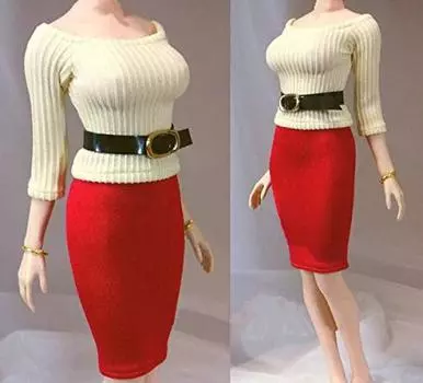 Фигурка офисная леди секретарь сексуальная юбка комплект и пояс и голова не [TOYBARJAPAN] 1/6 аксессуары/OL свитер, (тело включено)