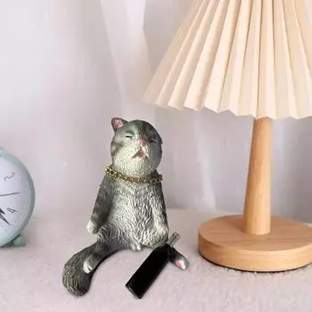 Фигурка пьяного кота, резиновая мультяшная кошка, украшение для рабочего стола, пьющий кот, украшение для жизни жёлтый