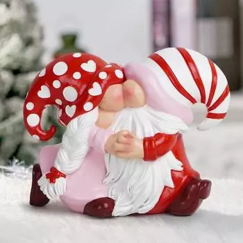 Фигурка пары гномов на День святого Валентина, настольное украшение для пары гномов из смолы, целующийся гном