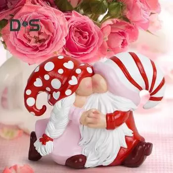 Фигурка пары гномов на День святого Валентина, настольное украшение для пары гномов, смоляная статуэтка целующейся пары гномов, подарки для девушки, мамы, женщины 1pc