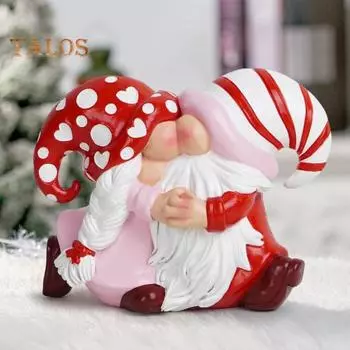 Фигурка пары гномов на День святого Валентина, настольное украшение для пары гномов, смоляная статуэтка целующейся пары гномов, подарки для девушки, мамы, женщины 1pc