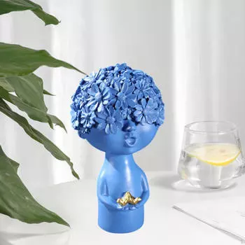 Фигурка персонажа, настольный декор, цветочная скульптура для свадебной комнаты синий