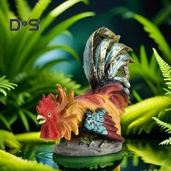 Фигурка петуха из смолы, крытый и открытый сад, красочная фигура петуха, модель, статуя, скульптура, украшение для рабочего стола, орнамент, Рождественский подарок Cock