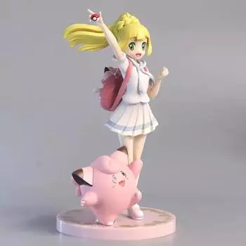 Фигурка Pokemon Lillie Clefairy, аниме для девочек, экшн-фигурка, кавайная модель, коллекция, статуя из ПВХ, куклы, детские игрушки, подарок no box