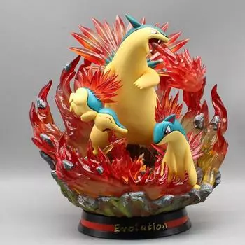 Фигурка покемона Cyndaquil Evolution Аниме Фигурки Cyndaquil Фигурка ПВХ Статуя Модель Кукла Коллекционная комната Декора Игрушка в подарок