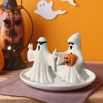 Фигурка привидения Хэллоуин жуткие украшения привидения коллекционная настольная статуэтка привидения украшения для дома для стола центральные элементы полки каминная полка дисплей E
