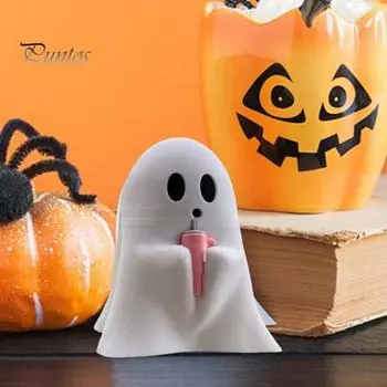 Фигурка привидения на Хэллоуин, миниатюрная статуэтка привидения из смолы, пьющее привидение, настольное украшение для домашнего декора, журнальный столик, книжная полка, гостиная A