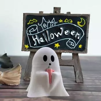 Фигурка привидения на Хэллоуин, миниатюрная статуэтка привидения из смолы, пьющее привидение, настольное украшение для домашнего декора, журнальный столик, книжная полка, гостиная A