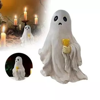 Фигурка призрака на Хэллоуин Статуэтка призрака из смолы Ужасная фигурка на Хэллоуин As shown