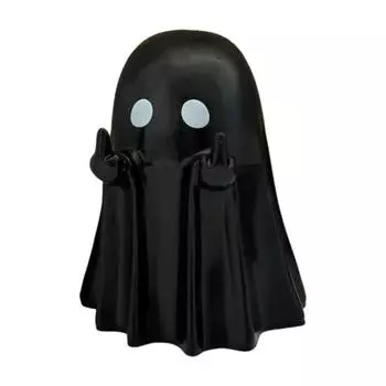 Фигурка Призрака Средний Палец Полимерная Фигурка Призрака Показывающий Средний Палец Статуэтка Призрака для Стола Шкафа Домашний Хэллоуин Декор 1pc чёрный