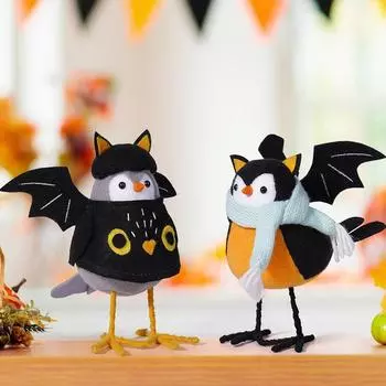 Фигурка птиц на Хэллоуин Пернатые друзья Птицы 3 цвета Фигурка птиц на Хэллоуин Украшения на Хэллоуин Статуэтка Украшения ручной работы белый