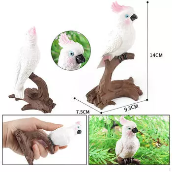 Фигурка птицы Модель попугая для детей Подарки Домашний декор pink head