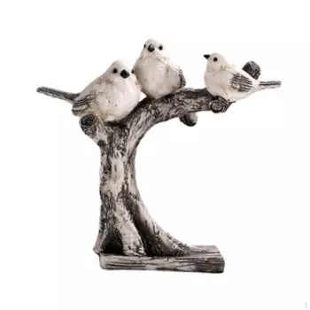 Фигурка птицы украшения для офиса и дома украшения смоляные ремесла дисплей Three Bird Family