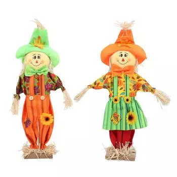 Фигурка пугала Осеннее пугало Украшение на День благодарения пугало для защиты сада Высота 60 см Men Pants Standing Style