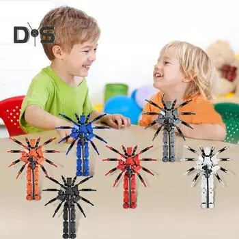 Фигурка робота-паука с аксессуарами, подвижные суставы, 3D-печатная модель, игрушка, шарнирная фигурка, украшение для домашнего офиса, орнамент чёрный