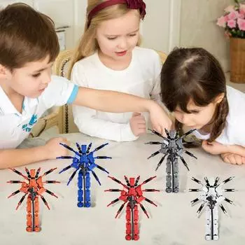 Фигурка робота-паука с аксессуарами, подвижные суставы, 3D-печатная модель игрушки чёрный