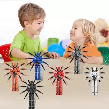 Фигурка робота-паука с аксессуарами, подвижные суставы, 3D-печатная модель, игрушка, шарнирная фигурка, украшение для домашнего офиса, орнамент чёрный