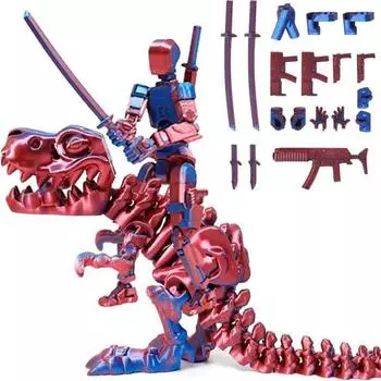 Фигурка робота с аксессуарами, многосуставная подвижная 3D-печатная модель робота-динозавра, шарнирная фигурка-манекен, украшение для детей и взрослых, подарок A