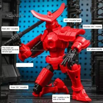 Фигурка робота с аксессуарами, подвижные суставы, 3D-печатная модель робота, игрушка для снятия стресса, шарнирная фигурка-манекен, украшение светло-синий