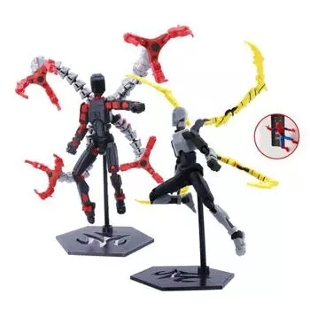 Фигурка робота с аксессуарами, подвижные суставы, 3D-печатная модель робота, игрушка B зелёный/чёрный