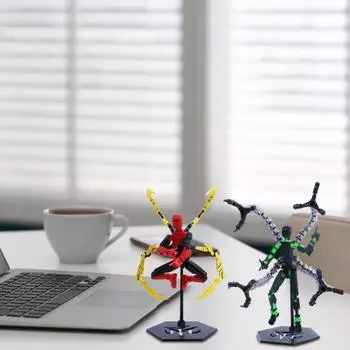 Фигурка робота с аксессуарами, подвижные суставы, 3D-печатная модель робота, игрушечный шарнирный манекен B красный черный