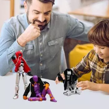 Фигурка робота с капюшоном, шарнирная фигурка манекена, пальто с капюшоном, многосочлененная подвижная 3D-печатная кукла-робот, одежда, костюм красный