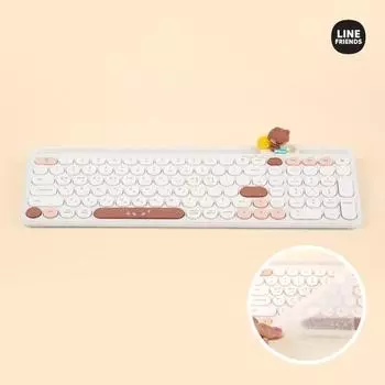 Фигурка Royche Line Friends Minini, многопарная подставка, беспроводная Bluetooth-клавиатура + набор ключей, Bnini, LF-TKB-4E-BNN, стандартный тип