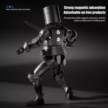 Фигурка рыцаря в доспехах с подвижными суставами, магнитная модель средневекового воина-робота, игрушка для снятия стресса, шарнирный манекен, украшение белый