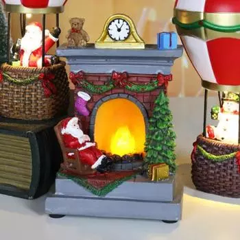 Фигурка Санта-Клауса с подсветкой, рождественское украшение из смолы на стол, праздничный каминный декор в виде Санта-Клауса