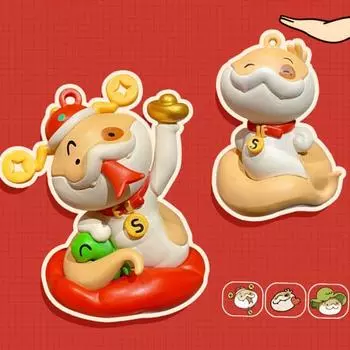 Фигурка щенка змеи Год Змеи Украшение для рабочего стола Мультяшная змея удачи Орнамент C