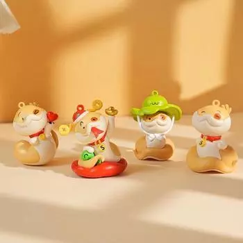 Фигурка щенка змеи, украшение для рабочего стола в стиле «Год змеи», мультяшная змея удачи, украшение для домашнего офиса, магазина, декор C