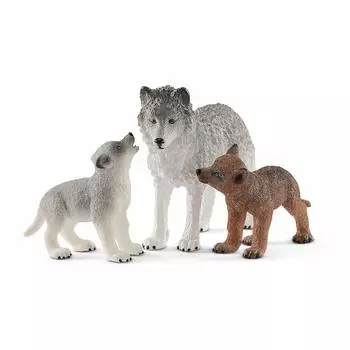 Фигурка Schleich Wildlife Wolf Family 42472 серебряный