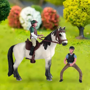 Фигурка сельскохозяйственных животных, миниатюрная фигурка для верховой езды, имитационная модель для строительства Style A