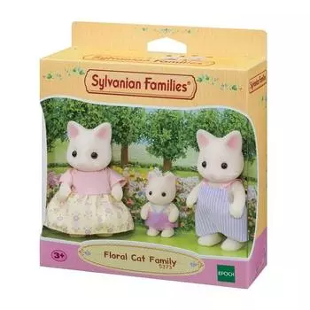Фигурка семейства кошек Sylvanian Family с цветочным рисунком 5373, 1 шт., популярные корейские игрушки