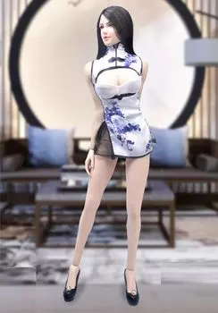 Фигурка сексуальная Красота Снимок Китайское платье юбка и туфли Высокий каблук комплект и голова не [TOYBARJAPAN] 1/6 Аксессуары/TYM127 Женский (Тело включено)