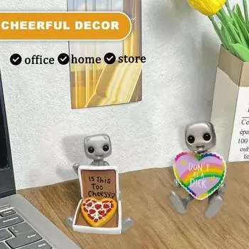 Фигурка сидящего робота. Это слишком пошло? Не будь мудаком. Маленький робот. A