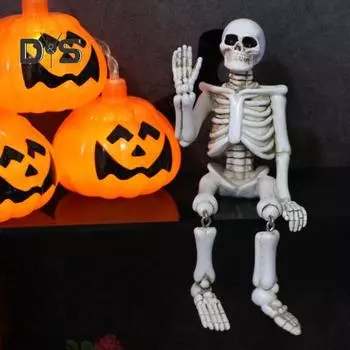Фигурка скелета с качающейся ногой, сидящий череп, статуя из смолы, скульптура для дома, офиса, рабочего стола, украшение для сада, украшение на Хэллоуин, подарок на день рождения Skull