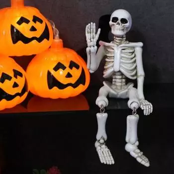 Фигурка скелета с качающейся ногой, сидящий череп, статуя из смолы, скульптура для дома, офиса, рабочего стола, украшение для сада, украшение на Хэллоуин, подарок на день рождения Skull